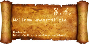 Wolfram Anasztázia névjegykártya